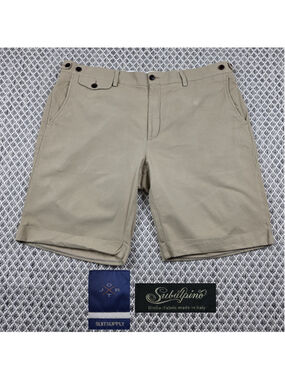 Suitsupply Jort Bennington Khaki Shorts Subalpino Italy Fabric Size 44R
